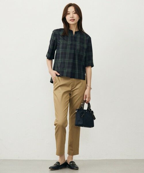 L size ONWARD(大きいサイズ) / エルサイズオンワード シャツ・ブラウス | 【WEB限定カラーあり・洗える】SOFT SHEER チェック キーネック ブラウス | 詳細6