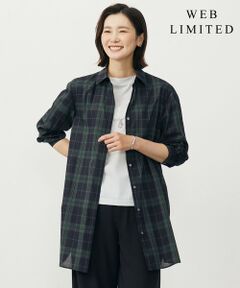 L size ONWARD(大きいサイズ) / エルサイズオンワード シャツ・ブラウス | 【WEB限定カラーあり・洗える】SOFT SHEER チェック ロング シャツ
