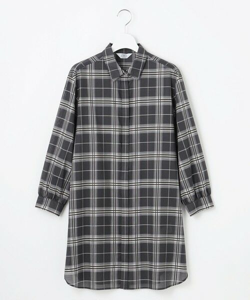 L size ONWARD(大きいサイズ) / エルサイズオンワード シャツ・ブラウス | 【WEB限定カラーあり・洗える】SOFT SHEER チェック ロング シャツ | 詳細3