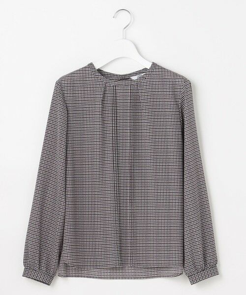 L size ONWARD(大きいサイズ) / エルサイズオンワード シャツ・ブラウス | デシンハウンドトゥースプリント ブラウス | 詳細3