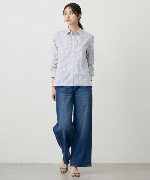 L size ONWARD(大きいサイズ) / エルサイズオンワード シャツ・ブラウス | BEZ ドビーストライプ シャツカラー ブラウス | 詳細5