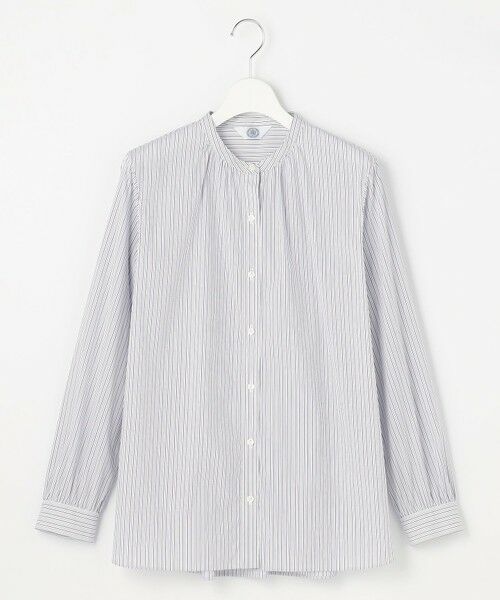 L size ONWARD(大きいサイズ) / エルサイズオンワード シャツ・ブラウス | BEZ ドビーストライプ バンドカラー ブラウス | 詳細3