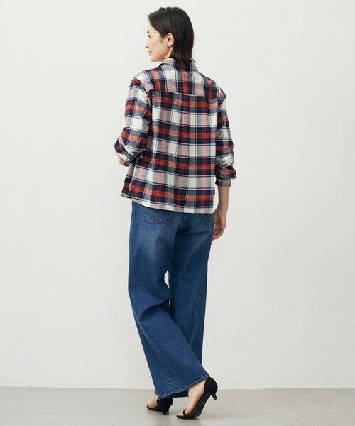 L size ONWARD(大きいサイズ) / エルサイズオンワード シャツ・ブラウス | コットン起毛タータンチェック ショート丈 シャツ ブラウス | 詳細2