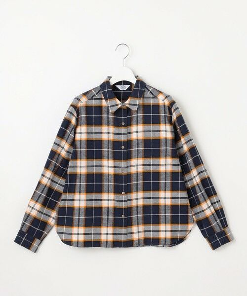 洗える】コットン起毛タータンチェック ショート丈 シャツ
