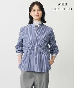 L size ONWARD(大きいサイズ) / エルサイズオンワード シャツ・ブラウス | 【WEB限定】ストライプ シャーリング ブラウス