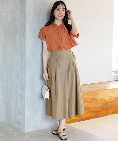 L size ONWARD(大きいサイズ) / エルサイズオンワード シャツ・ブラウス | 【洗える】バンドカラーレイヤード ブラウス | 詳細3