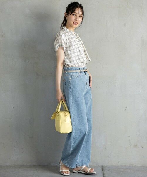 L size ONWARD(大きいサイズ) / エルサイズオンワード シャツ・ブラウス | 【洗える】バンドカラーレイヤード ブラウス | 詳細15