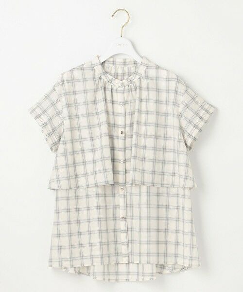 L size ONWARD(大きいサイズ) / エルサイズオンワード シャツ・ブラウス | 【洗える】バンドカラーレイヤード ブラウス | 詳細17