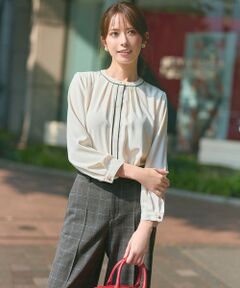 L size ONWARD(大きいサイズ) / エルサイズオンワード シャツ・ブラウス | 【洗える】フロントタックバイカラー ブラウス