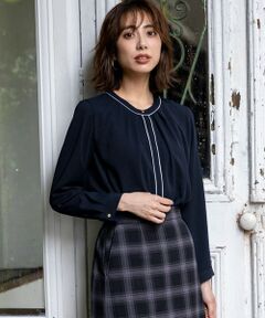 L size ONWARD(大きいサイズ) / エルサイズオンワード シャツ・ブラウス | 【洗える】フロントタックバイカラー ブラウス