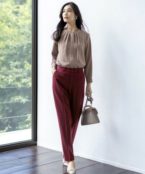 L size ONWARD(大きいサイズ) / エルサイズオンワード シャツ・ブラウス | 【洗える】フロントタックバイカラー ブラウス | 詳細5