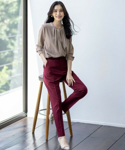 L size ONWARD(大きいサイズ) / エルサイズオンワード シャツ・ブラウス | 【洗える】フロントタックバイカラー ブラウス | 詳細6