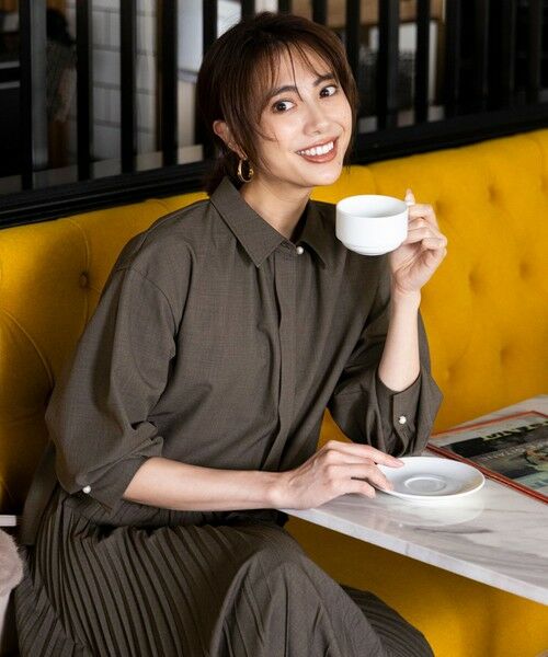 L size ONWARD(大きいサイズ) / エルサイズオンワード シャツ・ブラウス | 【UVカット・アンチピリング・洗える】ウーステッドエステル シャツ | 詳細2