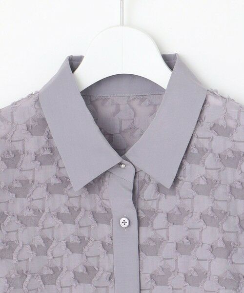 L size ONWARD(大きいサイズ) / エルサイズオンワード シャツ・ブラウス | 【17号サイズまで展開】シアージオメトリックジャカードクロップド丈 ブラウス | 詳細7