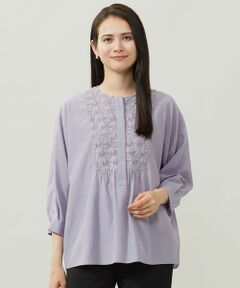 L size ONWARD(大きいサイズ) / エルサイズオンワード シャツ・ブラウス | シアージオメトリックジャカードプルオーバー ブラウス