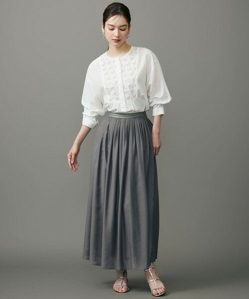 L size ONWARD(大きいサイズ) / エルサイズオンワード シャツ・ブラウス | シアージオメトリックジャカードプルオーバー ブラウス | 詳細2