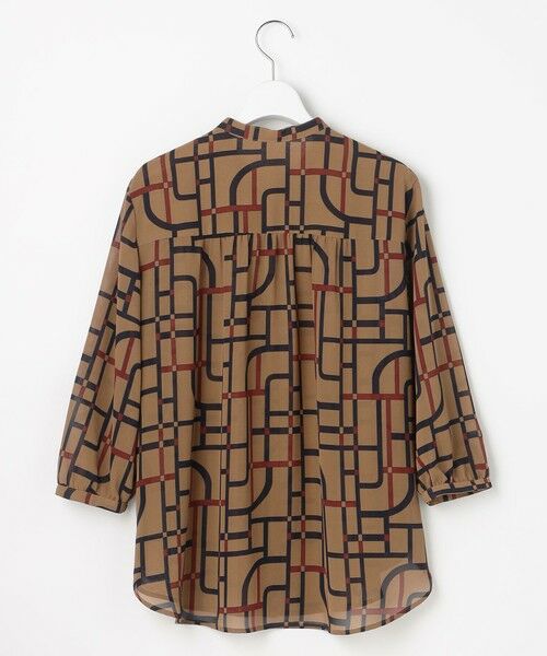 L size ONWARD(大きいサイズ) / エルサイズオンワード シャツ・ブラウス | 【17号サイズまで展開】ジオメトリックレトロプリント ブラウス | 詳細8