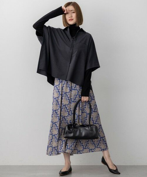 L size ONWARD(大きいサイズ) / エルサイズオンワード シャツ・ブラウス | 【洗える】TWマットクロス ポンチョシルエット シャツ | 詳細5