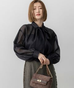 L size ONWARD(大きいサイズ) / エルサイズオンワード シャツ・ブラウス | 【見上愛さん着用/洗える】シアービエラ ボウタイ ブラウス