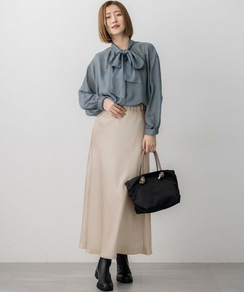 L size ONWARD(大きいサイズ) / エルサイズオンワード シャツ・ブラウス | 【見上愛さん着用/洗える】シアービエラ ボウタイ ブラウス | 詳細19