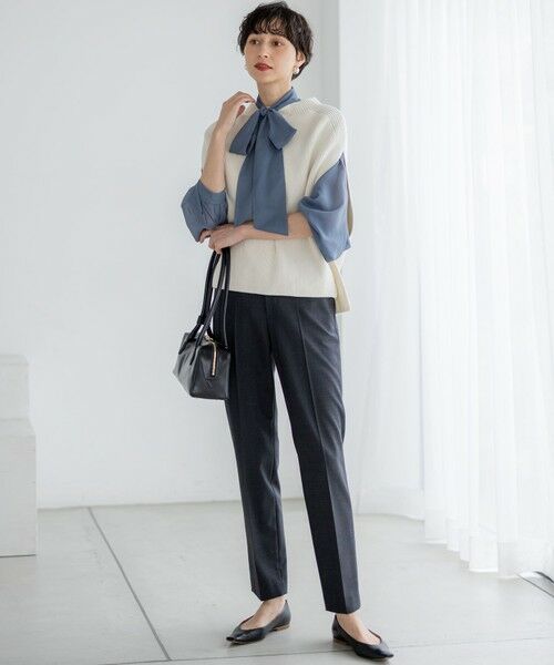 L size ONWARD(大きいサイズ) / エルサイズオンワード シャツ・ブラウス | 【見上愛さん着用/洗える】シアービエラ ボウタイ ブラウス | 詳細21