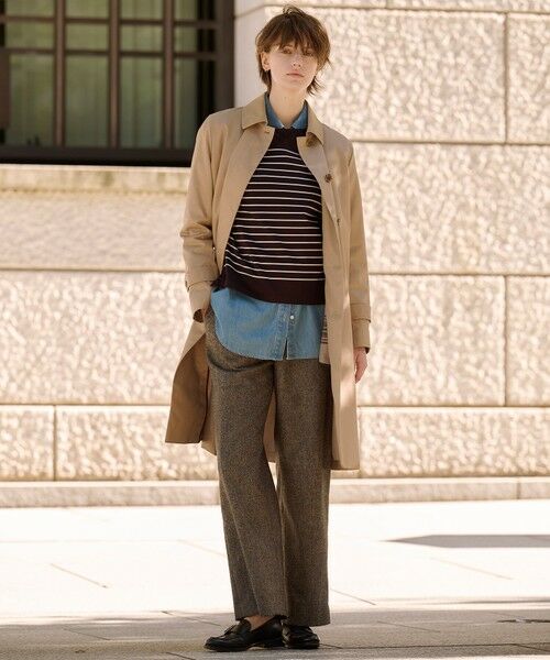 L size ONWARD(大きいサイズ) / エルサイズオンワード ステンカラーコート | コンパクトギャバ ステンカラー コート | 詳細2