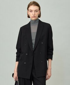 L size ONWARD(大きいサイズ) / エルサイズオンワード テーラードジャケット | ウール2WAYストレッチ ダブルブレストジャケット