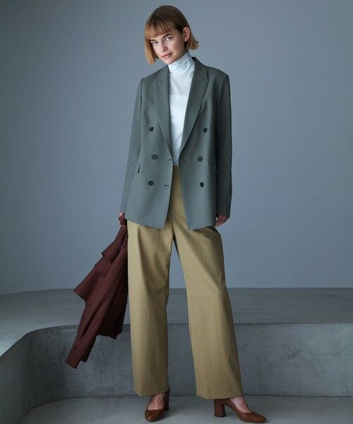 L size ONWARD(大きいサイズ) / エルサイズオンワード テーラードジャケット | ウール2WAYストレッチ ダブルブレストジャケット | 詳細7