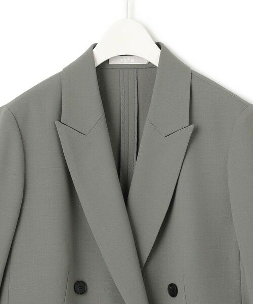 L size ONWARD(大きいサイズ) / エルサイズオンワード テーラードジャケット | ウール2WAYストレッチ ダブルブレストジャケット | 詳細14