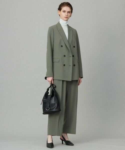 L size ONWARD(大きいサイズ) / エルサイズオンワード テーラードジャケット | ウール2WAYストレッチ ダブルブレストジャケット | 詳細11