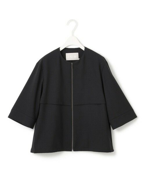 L size ONWARD(大きいサイズ) / エルサイズオンワード ブルゾン | 【UVカット・洗える】ウール2WAYストレッチ ノーカラーブルゾン | 詳細9