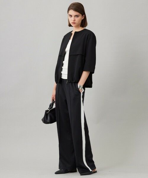 L size ONWARD(大きいサイズ) / エルサイズオンワード ブルゾン | 【UVカット・洗える】ウール2WAYストレッチ ノーカラーブルゾン | 詳細6