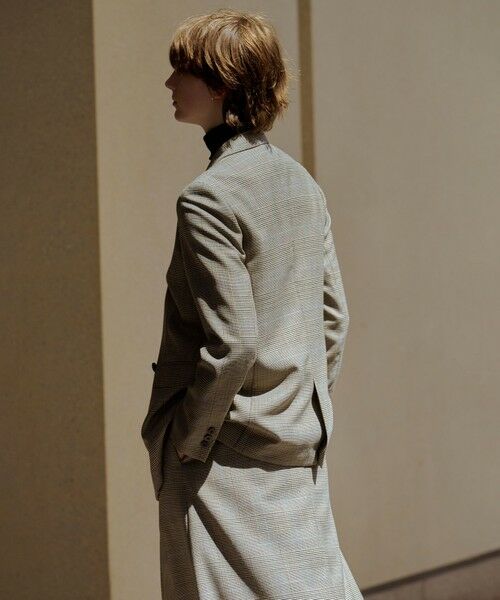 L size ONWARD(大きいサイズ) / エルサイズオンワード テーラードジャケット | モナベールツイル チェック ダブル ジャケット | 詳細2