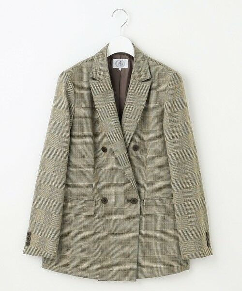 L size ONWARD(大きいサイズ) / エルサイズオンワード テーラードジャケット | モナベールツイル チェック ダブル ジャケット | 詳細7