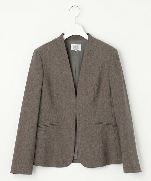 L size ONWARD(大きいサイズ) / エルサイズオンワード ノーカラージャケット | 【洗える】T/Rアルガンシルク ノーカラー ジャケット | 詳細4