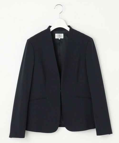 L size ONWARD(大きいサイズ) / エルサイズオンワード ノーカラージャケット | 【洗える】T/Rアルガンシルク ノーカラー ジャケット | 詳細6