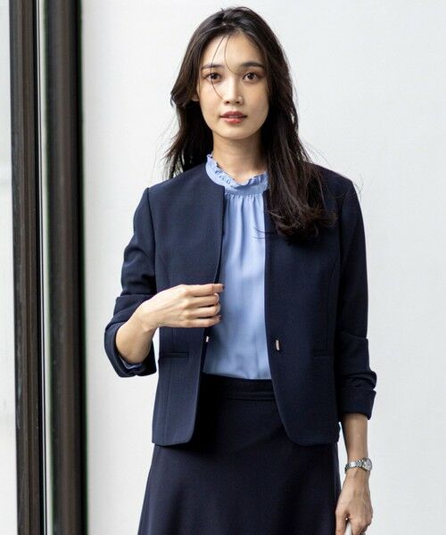 L size ONWARD(大きいサイズ) / エルサイズオンワード その他アウター | 【WEB限定・UVカット・アンチピリング】ウーステッドエステル クルーネック ジャケット | 詳細17