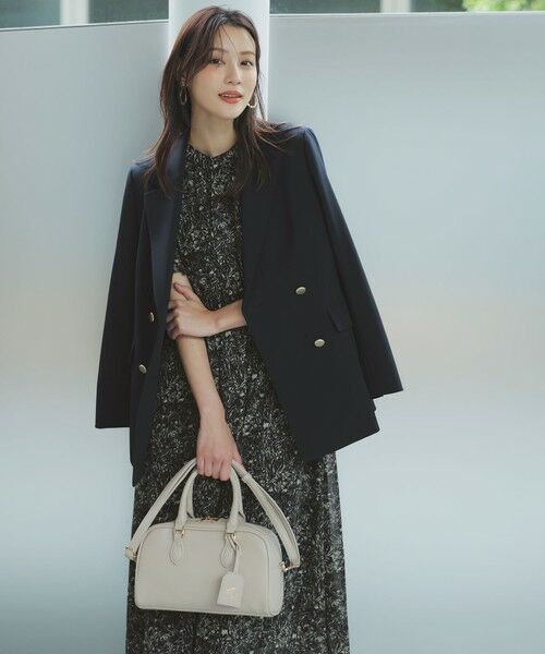 L size ONWARD(大きいサイズ)/エルサイズオンワード 【UVカット・アンチピリング・洗える】ウーステッドエステル テーラードジャケット ネイビー XL