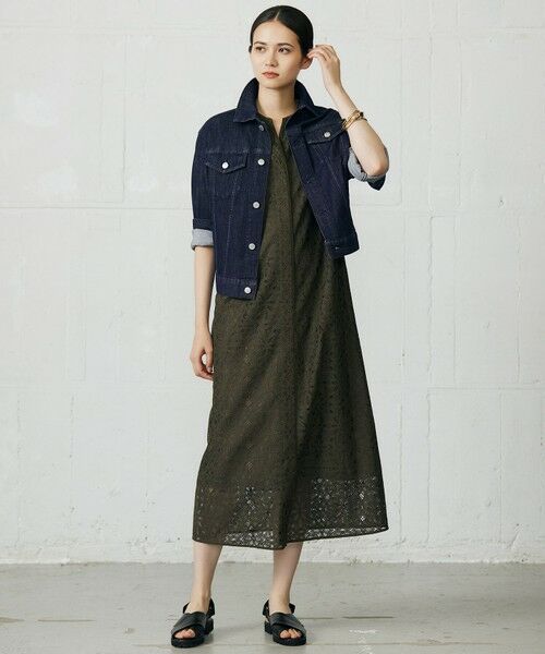 L size ONWARD(大きいサイズ) / エルサイズオンワード Gジャン・デニムジャケット | 【17号サイズまで展開・洗える】ウスカルデニムベーシック ジャケット | 詳細1