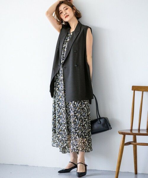 L size ONWARD(大きいサイズ) / エルサイズオンワード その他アウター | 【洗える】TWマットクロス テーラード ジレ | 詳細2