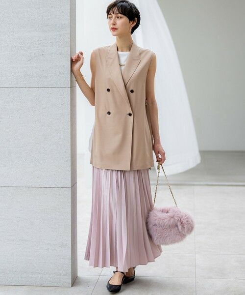 L size ONWARD(大きいサイズ) / エルサイズオンワード その他アウター | 【洗える】TWマットクロス テーラード ジレ | 詳細19