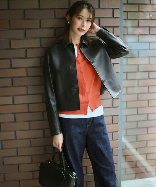 L size ONWARD(大きいサイズ) / エルサイズオンワード その他アウター | ラムレザー ステンカラー ジャケット | 詳細1