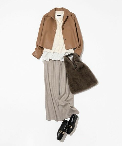 L size ONWARD(大きいサイズ) / エルサイズオンワード その他アウター | ラムレザー ステンカラー ジャケット | 詳細10