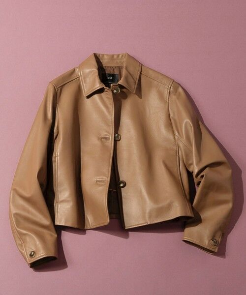 L size ONWARD(大きいサイズ) / エルサイズオンワード その他アウター | ラムレザー ステンカラー ジャケット | 詳細12