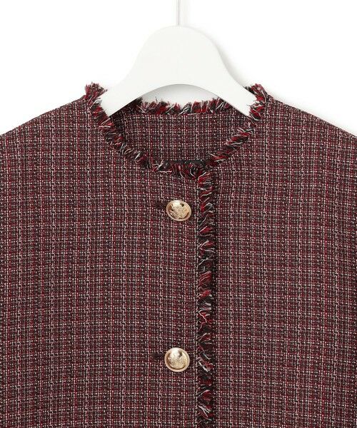 L size ONWARD(大きいサイズ) / エルサイズオンワード その他アウター | ツイーディーカラーミックス ノーカラー ジャケット | 詳細5