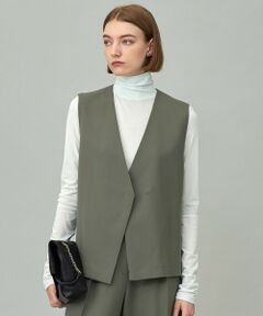 L size ONWARD(大きいサイズ) / エルサイズオンワード カットソー | 【洗える】 パウダリーチュール ハイネックトップス