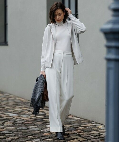 L size ONWARD(大きいサイズ) / エルサイズオンワード カットソー | 【洗える】 パウダリーチュール ハイネックトップス | 詳細1