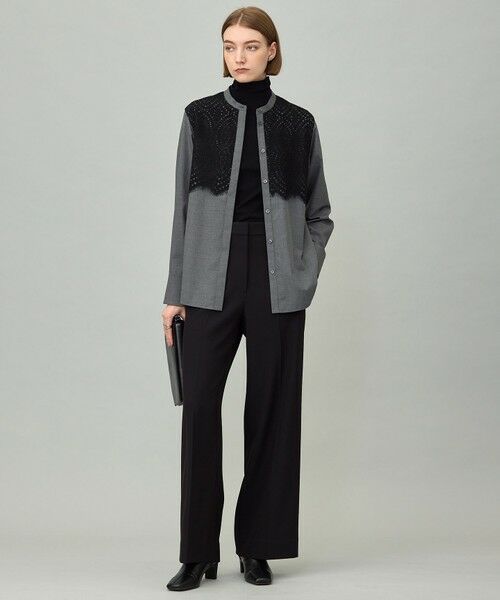 L size ONWARD(大きいサイズ) / エルサイズオンワード カットソー | 【洗える】 パウダリーチュール ハイネックトップス | 詳細12