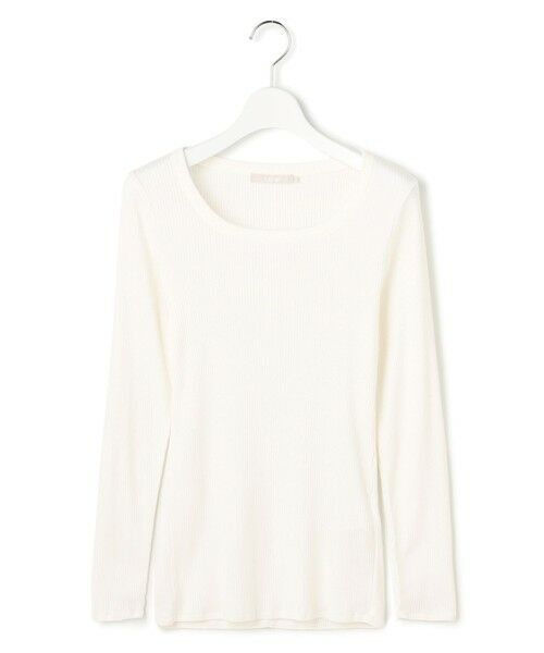 L size ONWARD(大きいサイズ)/エルサイズオンワード 【洗える】 ４×２リブ プルオーバー オフホワイト系 XL