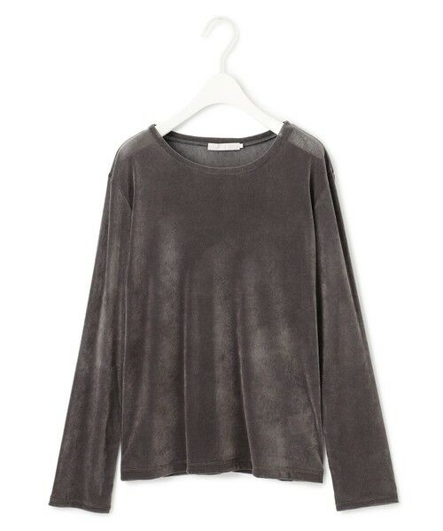 L size ONWARD(大きいサイズ) / エルサイズオンワード カットソー | 【洗える】フロッキーベロア プルオーバー | 詳細3